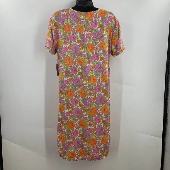 BP Be Proud By Retro Flower Print Gender Inclusive Dress Pink Floral SZ XS NWT - Picture 2 of 13